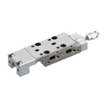 Double acting type with output side stroke adjustment buffer