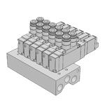 Solenoid valve F15 series: Monoblock direct piping PC port wiring manifold